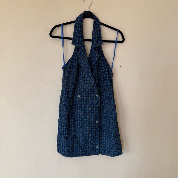 Free People Louie Blazer Mini Dress | Halter Neck Open Back | Size Small - Picture 4 of 10